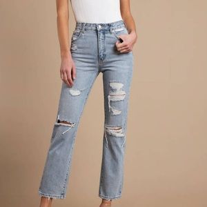 Rollas original straight distressed jeans